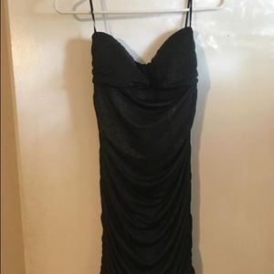 Dark blue strapless dress